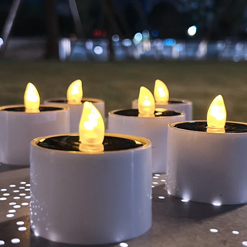 Utendørsbelysning LED Stearinlys Flimrende Solcelledrevet 6-Pack 2