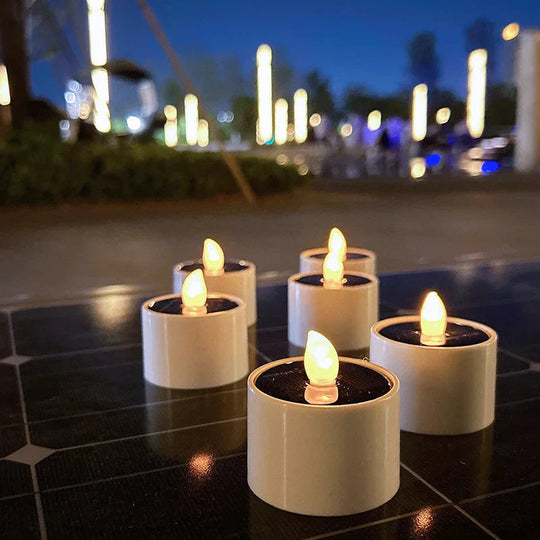 Utendørsbelysning LED Stearinlys Flimrende Solcelledrevet 6-Pack 3