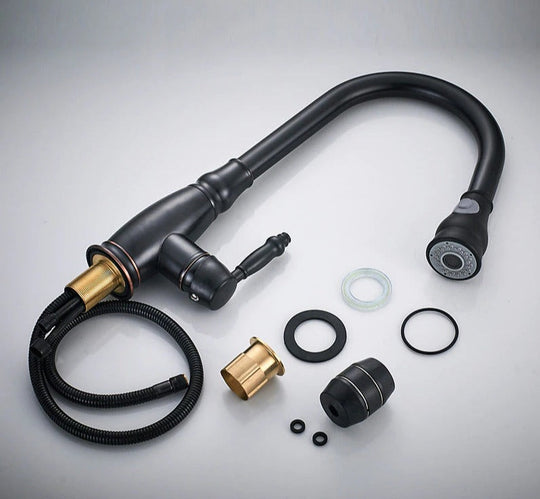 Uttrekkbar Kjøkkenkran med Dobbel Funksjon og Moderne Design 8