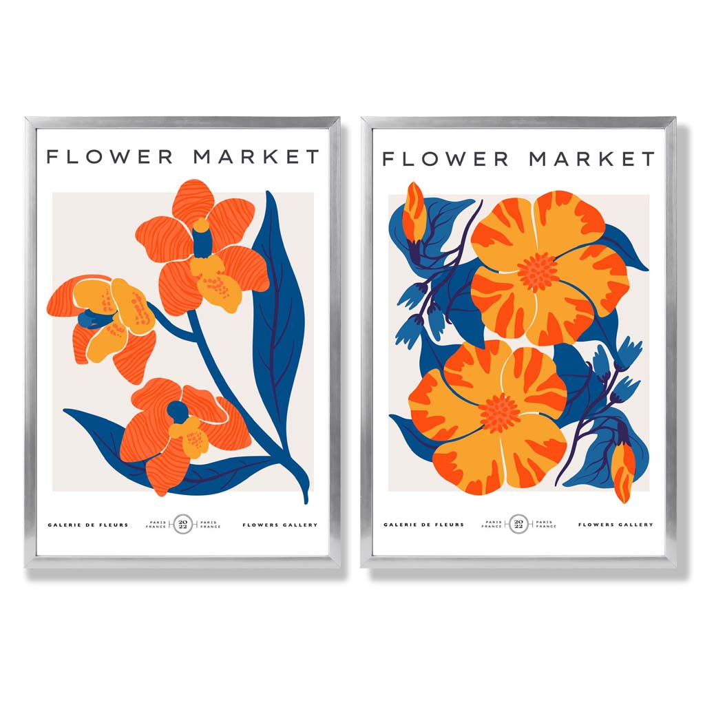 Vårblomstmarked Kunsttrykk Sett med 2 Rammer 9