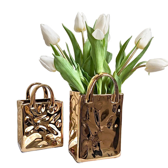 Vase i gullformet bag for hjemmet 0