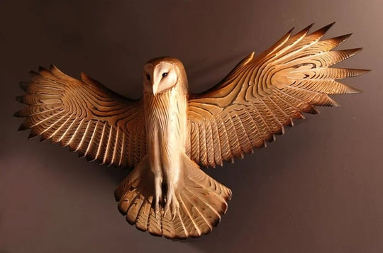 Veggdekorasjon Ugle i Tre - Majestic 1