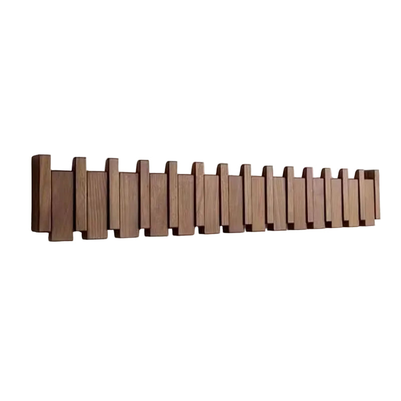 Vegggarderobe Håndlaget i Pianodesign Moderne Design med Sammenleggbare Kroker 0
