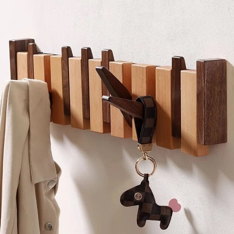 Vegggarderobe Håndlaget i Pianodesign Moderne Design med Sammenleggbare Kroker 2