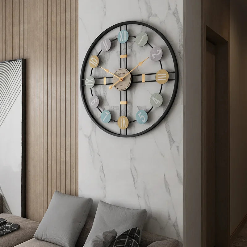 Veggklokke 3D Romertall Vintage Stil Minimalistisk Design 2