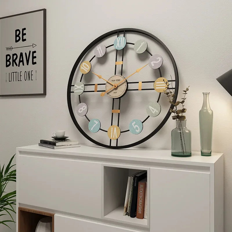 Veggklokke 3D Romertall Vintage Stil Minimalistisk Design 5