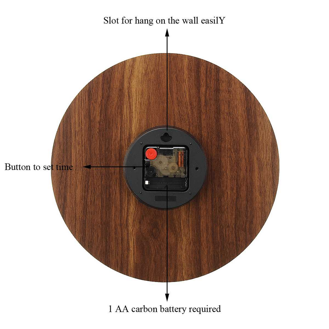 Veggklokke i Tre med Lysende Design 4