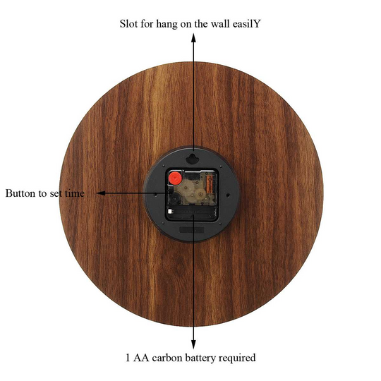 Veggklokke i Tre med Lysende Design 4
