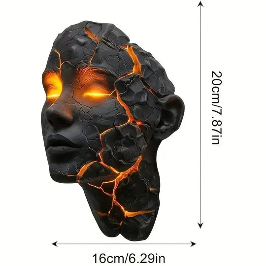 Veggkunstlampe med Lava Crack Design 0