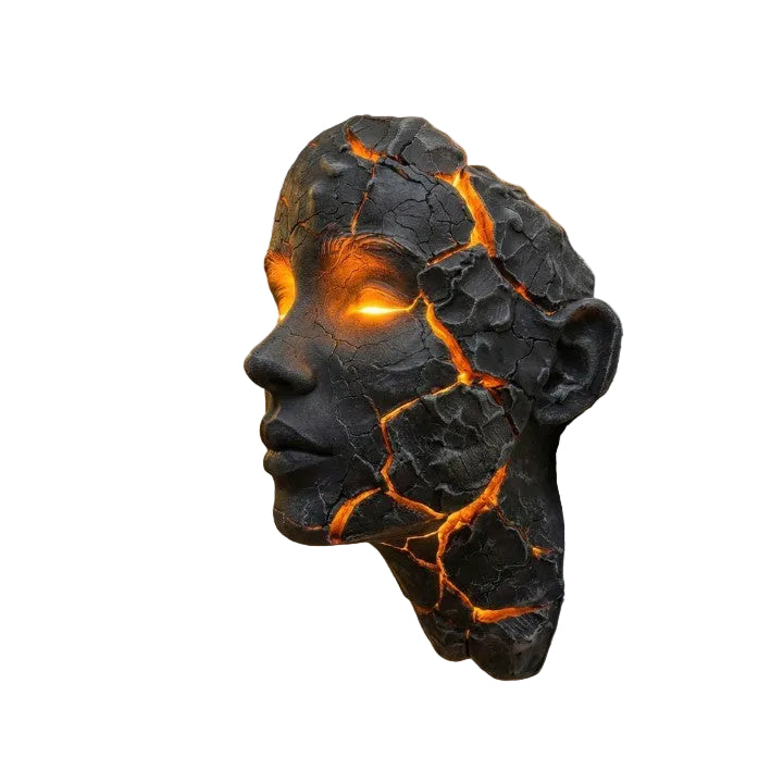 Veggkunstlampe med Lava Crack Design 1