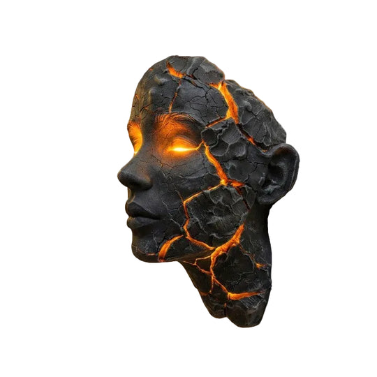 Veggkunstlampe med Lava Crack Design 1