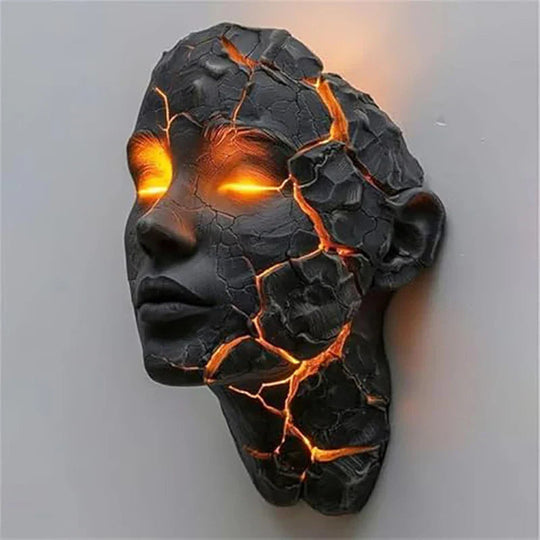 Veggkunstlampe med Lava Crack Design 3