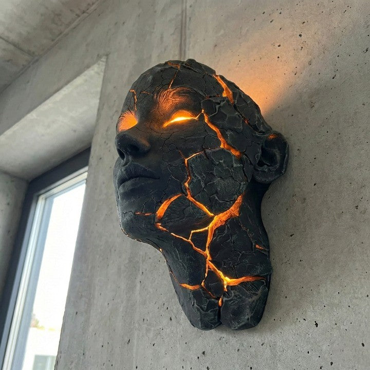Veggkunstlampe med Lava Crack Design 4