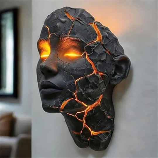 Veggkunstlampe med Lava Crack Design 5