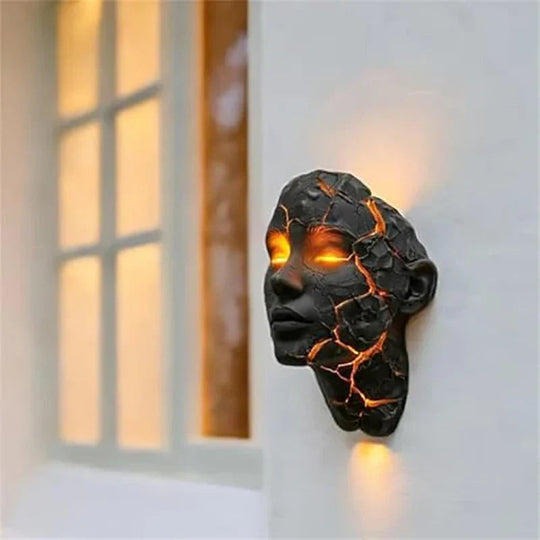 Veggkunstlampe med Lava Crack Design 6
