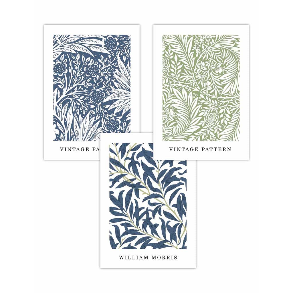 Veggkunstsett med Vintage Blomsterdesign for Hjemmet 0