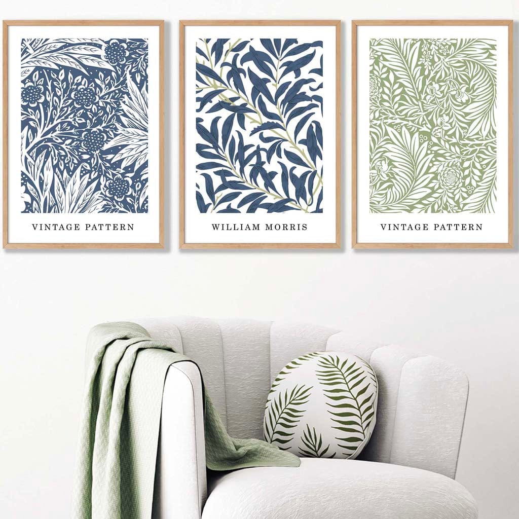 Veggkunstsett med Vintage Blomsterdesign for Hjemmet 1