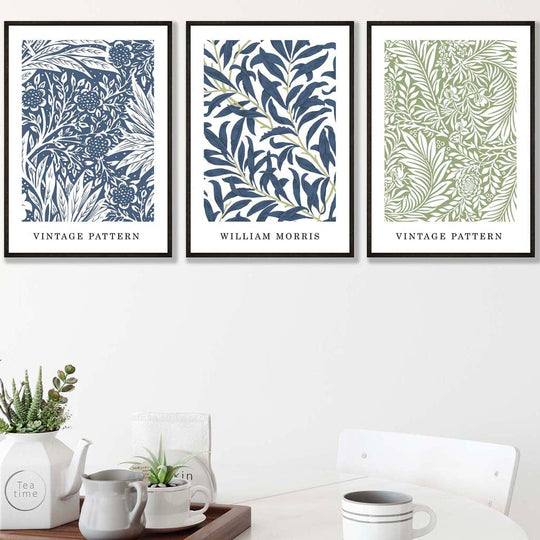 Veggkunstsett med Vintage Blomsterdesign for Hjemmet 2