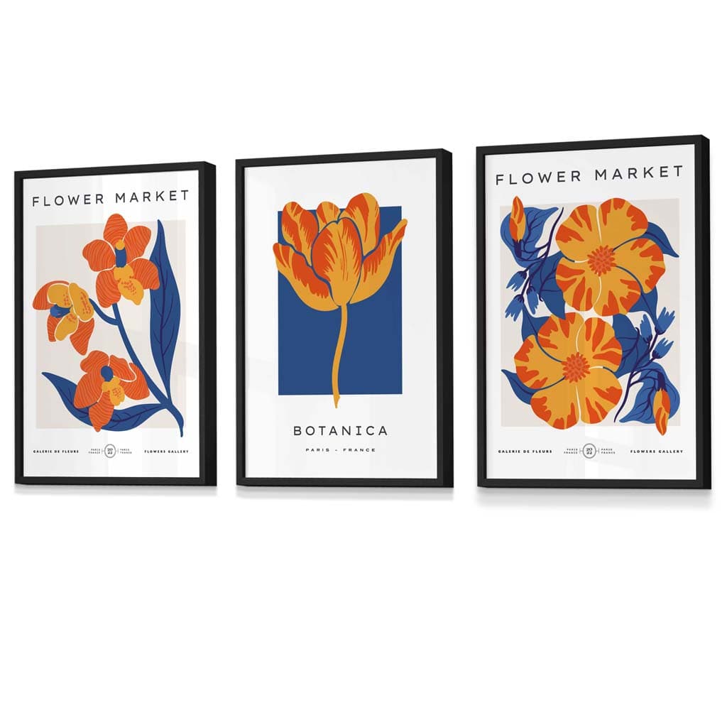 Veggkunsttrykk med Blomsterdesign i Vintage Stil 0