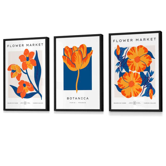 Veggkunsttrykk med Blomsterdesign i Vintage Stil 0