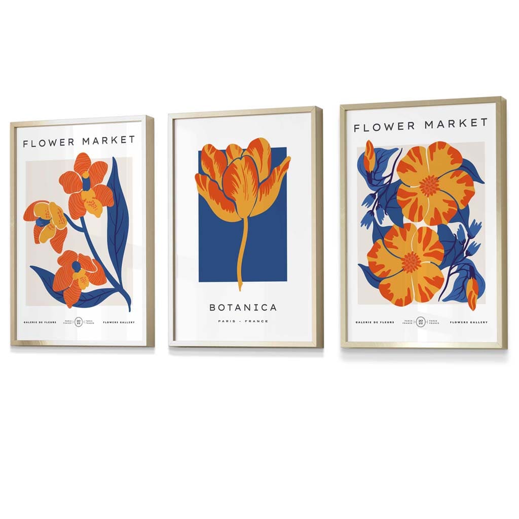 Veggkunsttrykk med Blomsterdesign i Vintage Stil 3