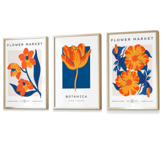 Veggkunsttrykk med Blomsterdesign i Vintage Stil 3