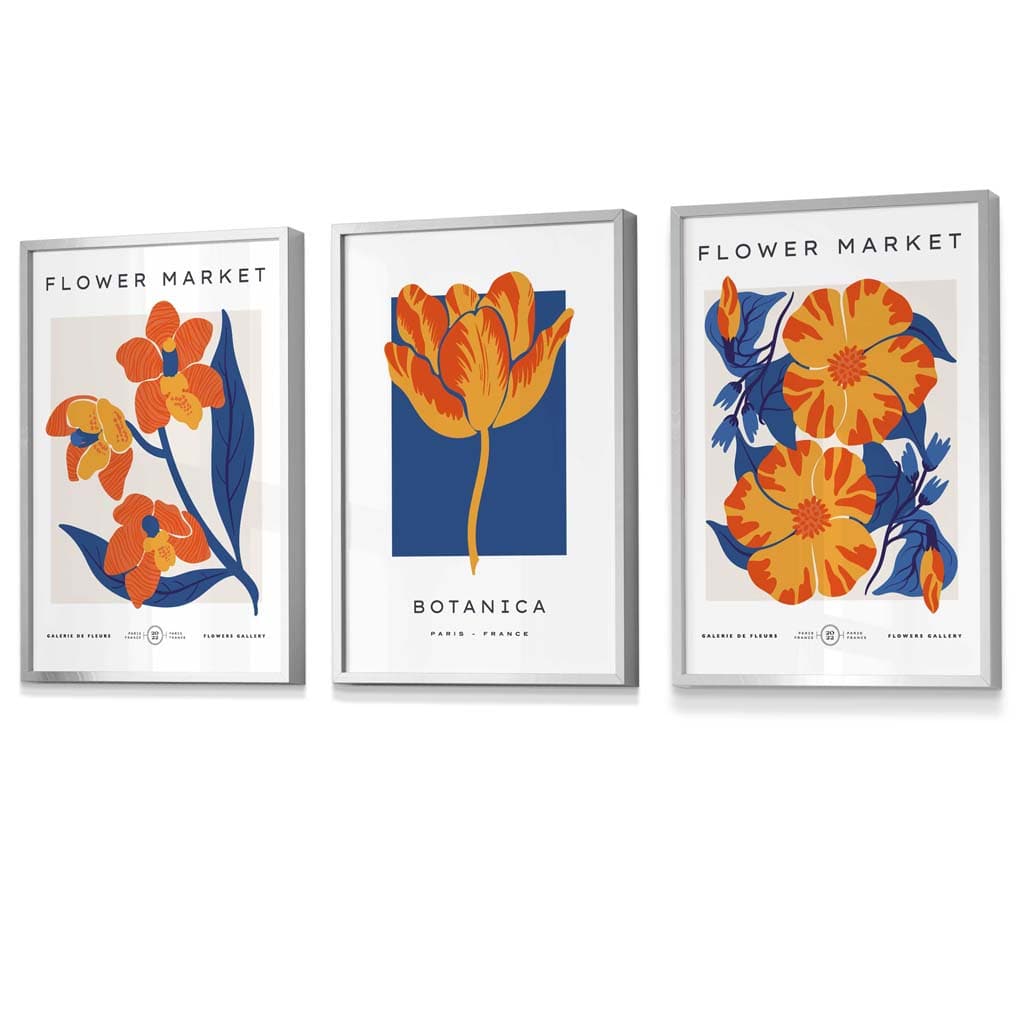 Veggkunsttrykk med Blomsterdesign i Vintage Stil 4