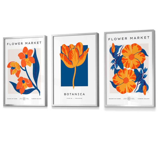 Veggkunsttrykk med Blomsterdesign i Vintage Stil 4