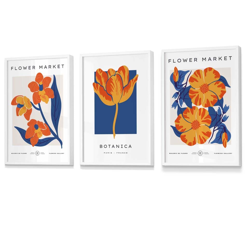 Veggkunsttrykk med Blomsterdesign i Vintage Stil 5