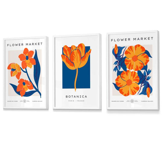 Veggkunsttrykk med Blomsterdesign i Vintage Stil 5