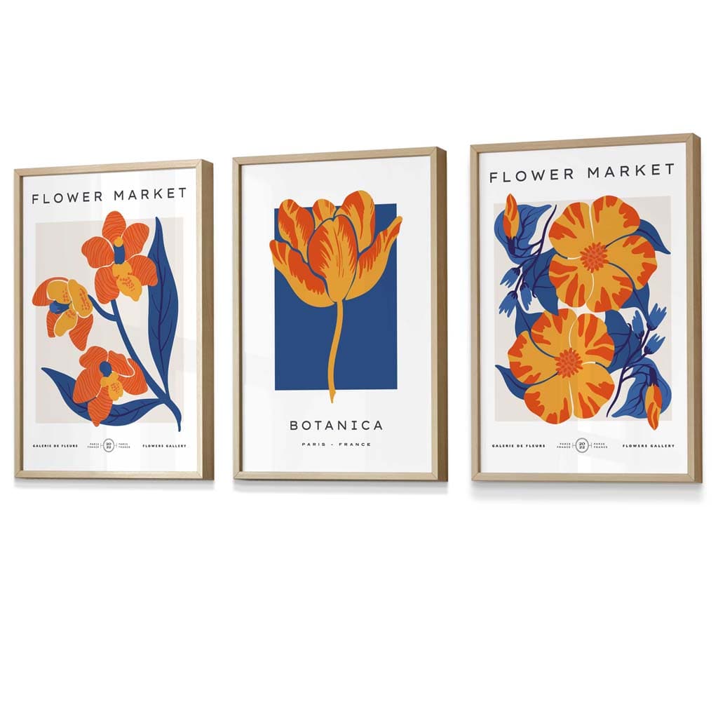 Veggkunsttrykk med Blomsterdesign i Vintage Stil 6