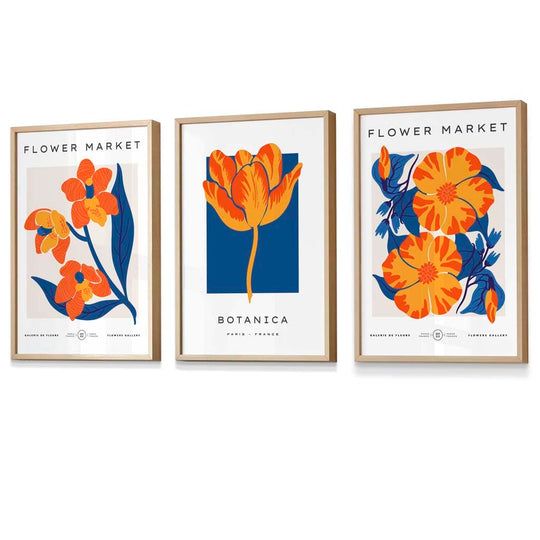 Veggkunsttrykk med Blomsterdesign i Vintage Stil 6