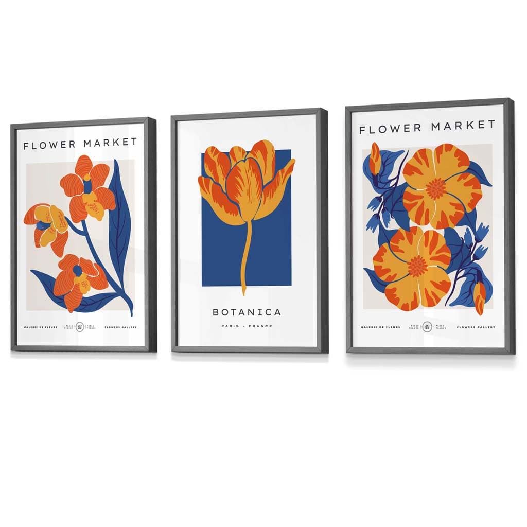 Veggkunsttrykk med Blomsterdesign i Vintage Stil 7