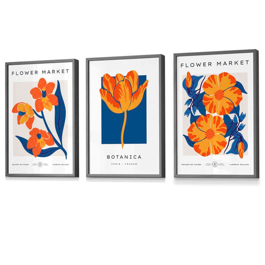 Veggkunsttrykk med Blomsterdesign i Vintage Stil 7