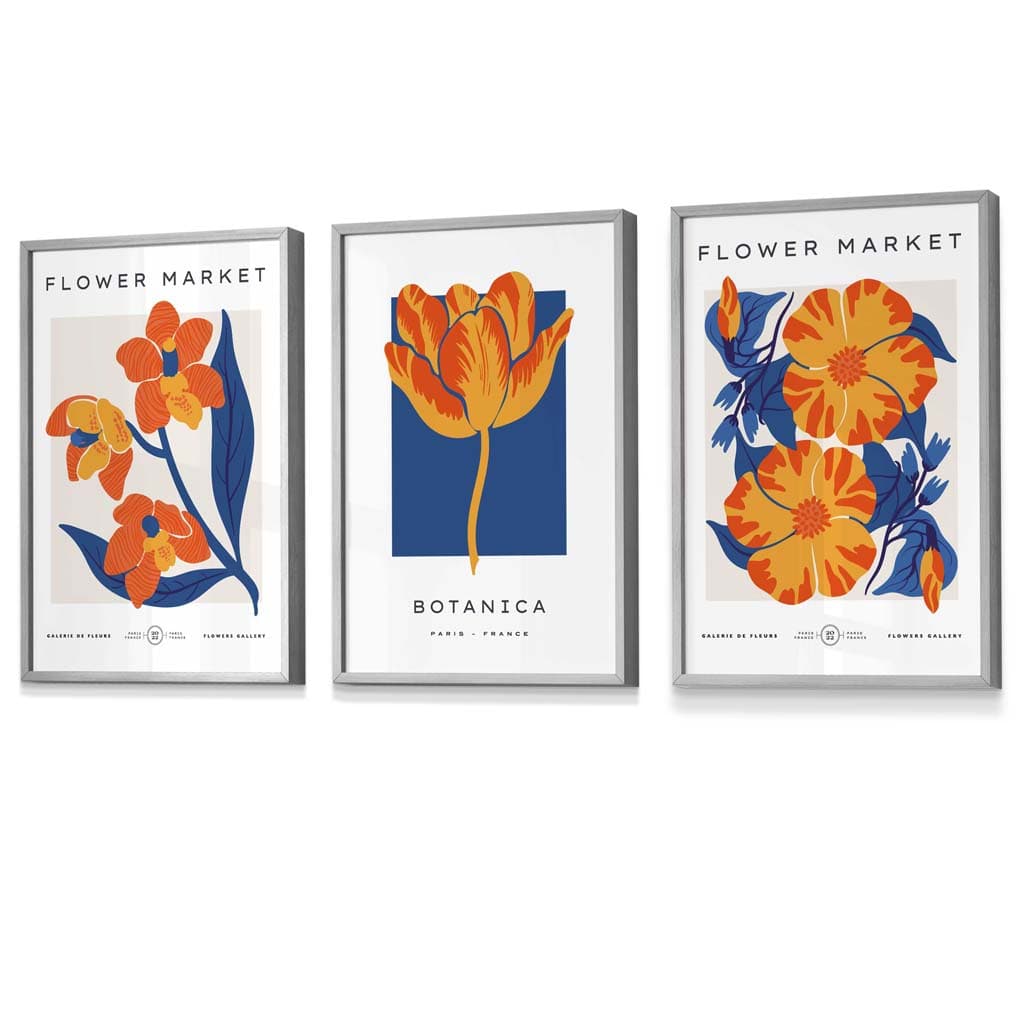 Veggkunsttrykk med Blomsterdesign i Vintage Stil 8