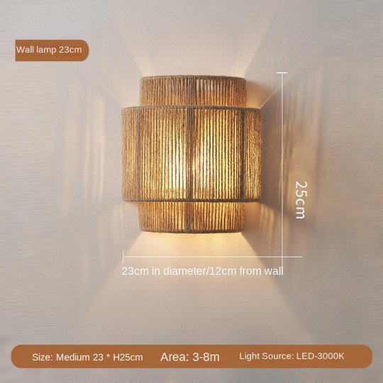 Vegglampe i Rattan med Bohemsk Design 4