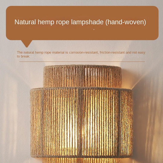 Vegglampe i Rattan med Bohemsk Design 5