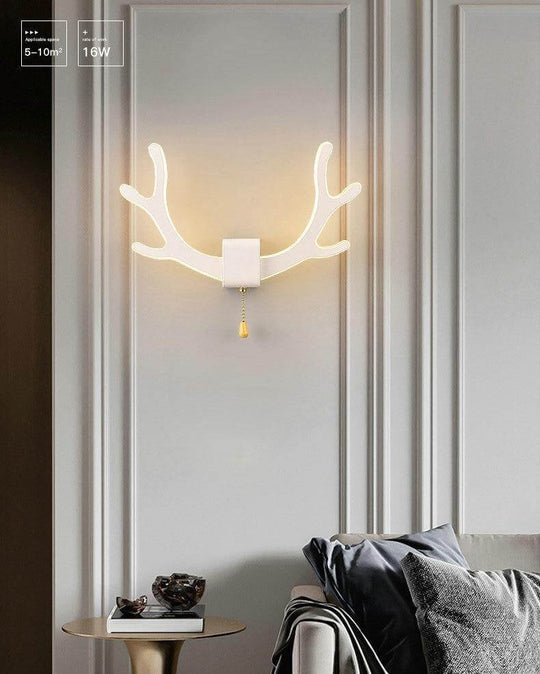 Vegglampe med Bevegelsessensor og Kreativ Hjortehorn Design 1