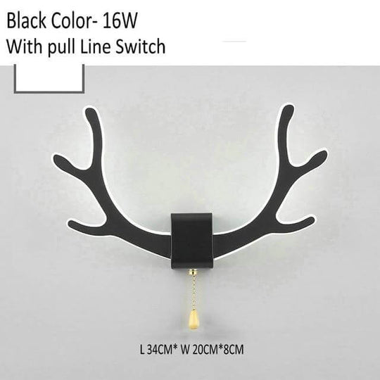 Vegglampe med Bevegelsessensor og Kreativ Hjortehorn Design 11