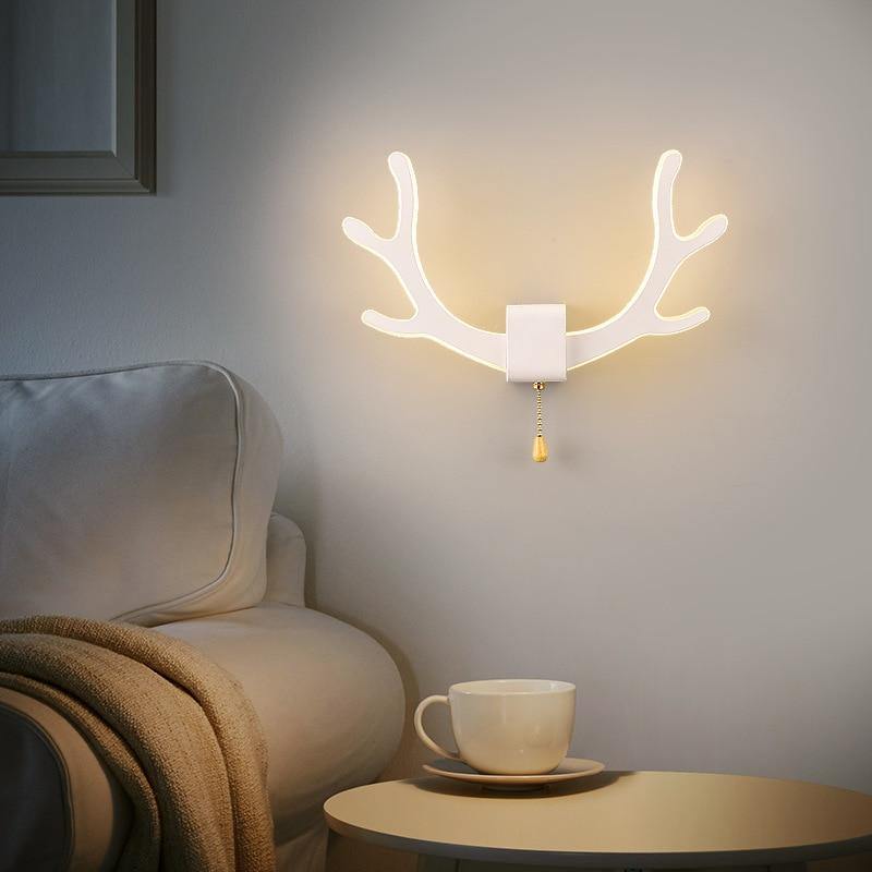 Vegglampe med Bevegelsessensor og Kreativ Hjortehorn Design 4