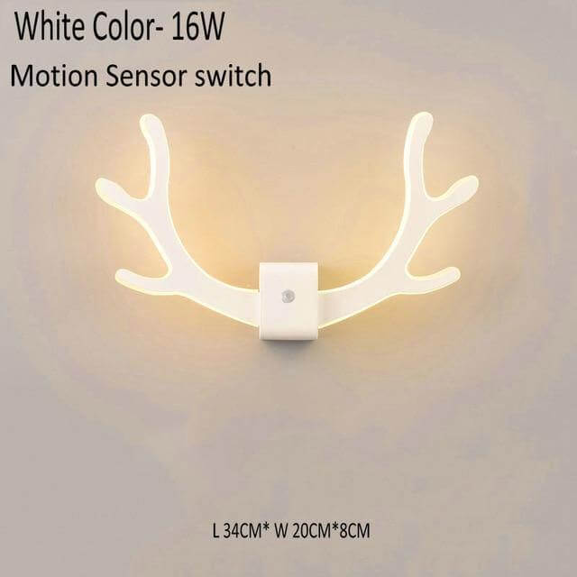 Vegglampe med Bevegelsessensor og Kreativ Hjortehorn Design 7
