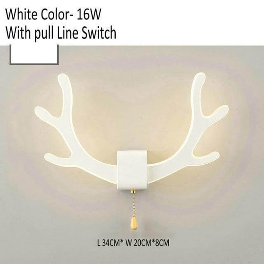 Vegglampe med Bevegelsessensor og Kreativ Hjortehorn Design 9