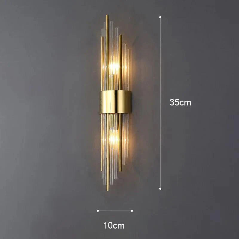 Vegglampe med Krystalldesign og Gull Detaljer 0