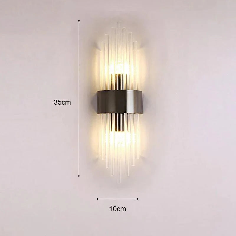 Vegglampe med Krystalldesign og Gull Detaljer 11