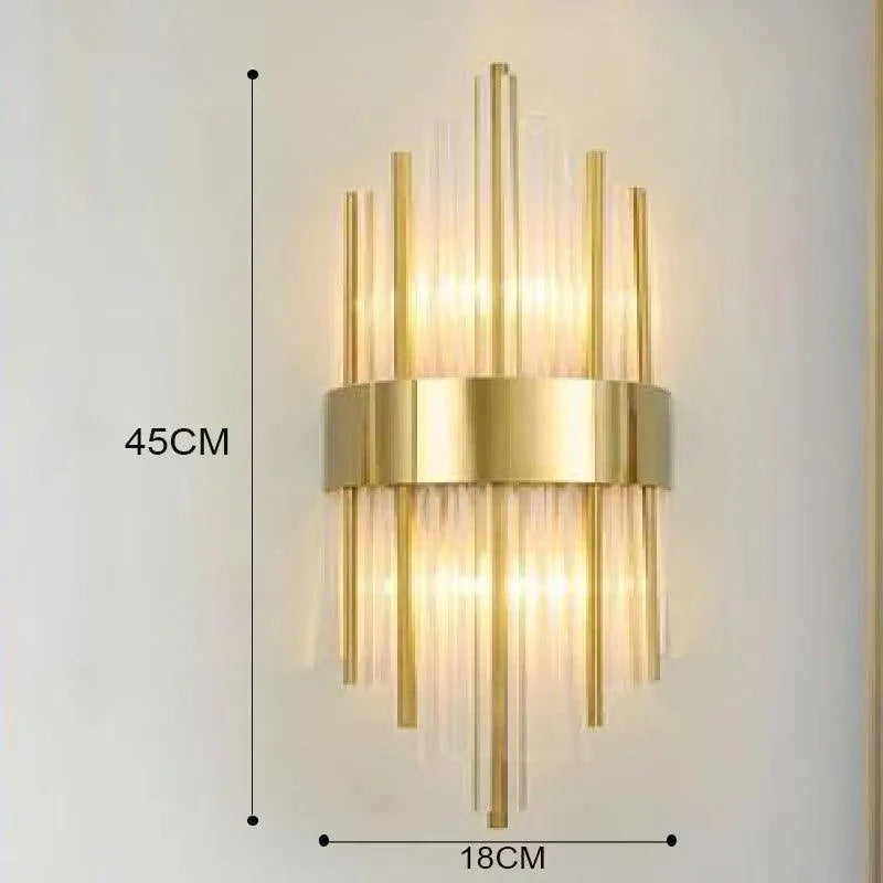 Vegglampe med Krystalldesign og Gull Detaljer 13