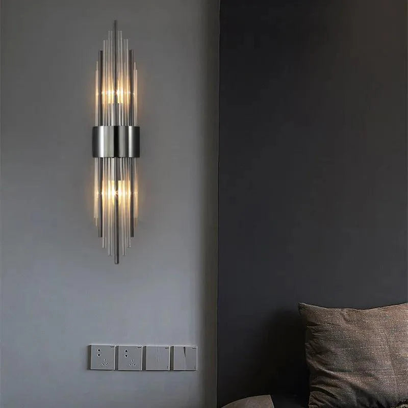 Vegglampe med Krystalldesign og Gull Detaljer 3