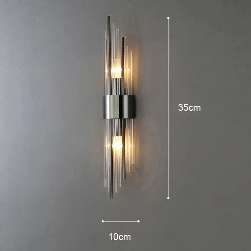 Vegglampe med Krystalldesign og Gull Detaljer 7