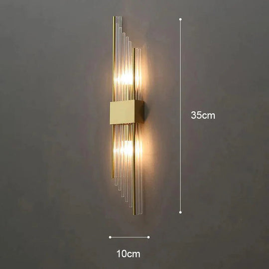 Vegglampe med Krystalldesign og Gull Detaljer 8