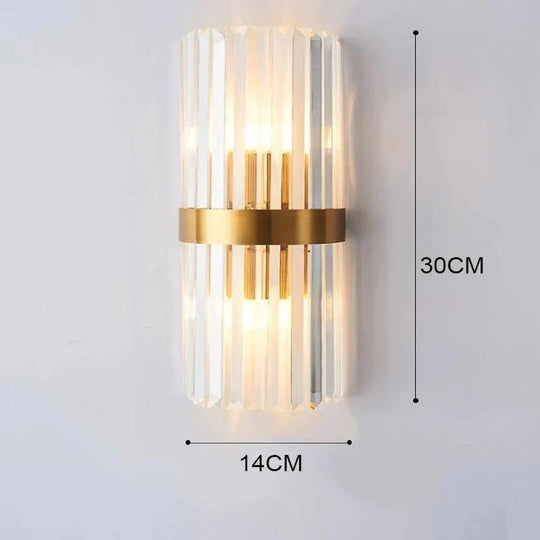 Vegglampe med Krystalldesign og Gull Detaljer 9