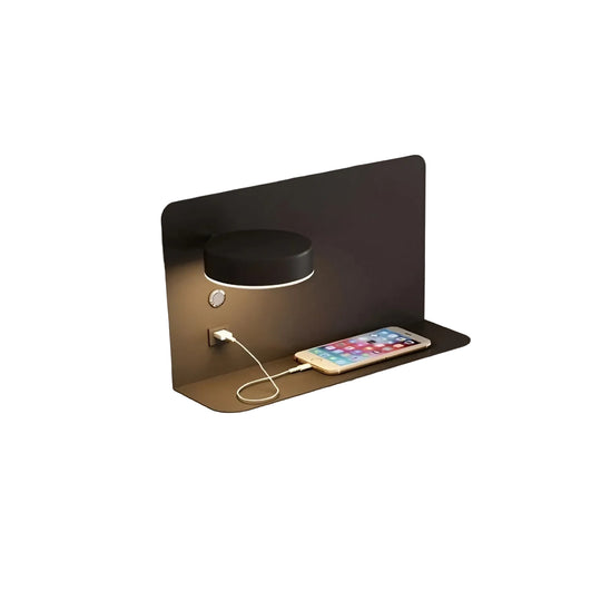 Vegglampe med USB-lader og bryter for moderne interiør 0